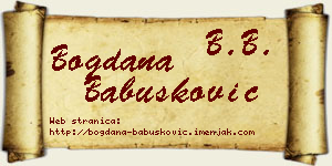 Bogdana Babušković vizit kartica